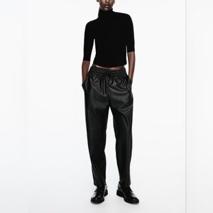 ZARA FAUX LEATHER JOGGING PANTS